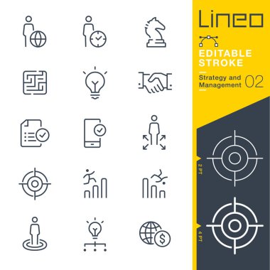 Lineo düzenlenebilir kontur - strateji ve yönetim anahat simgeleri