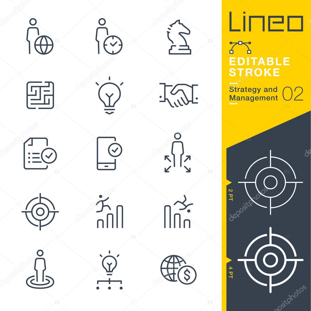 Lineo Editable Stroke - Strategy and Management outline icons