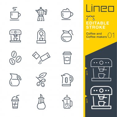 Lineo düzenlenebilir kontur - kahve çizgi simgeler