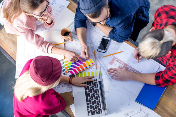 Designers working at project 