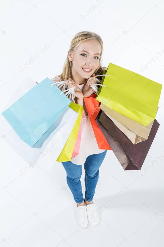 Woman with shopping bags 