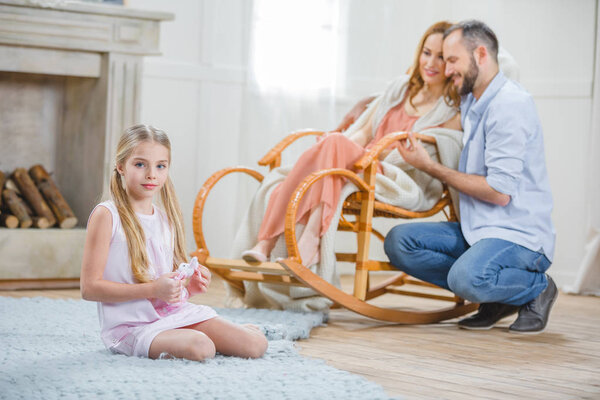 Happy family at home 