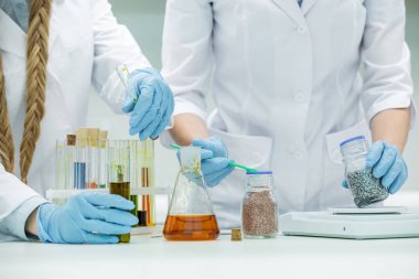 Kadın bilim adamları laboratuarda