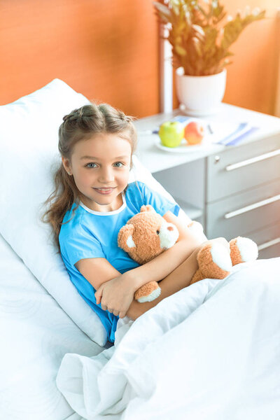 little patient with teddy bear