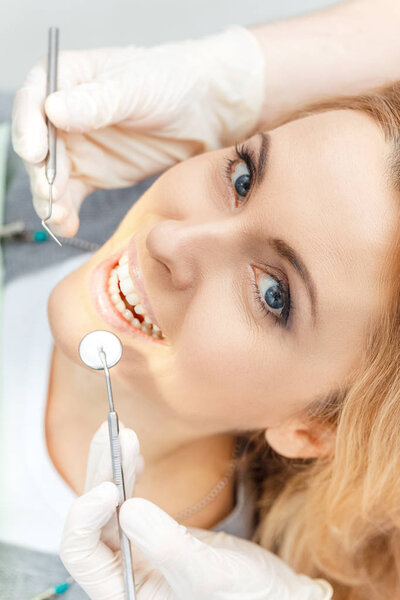 Patient at dental check up 