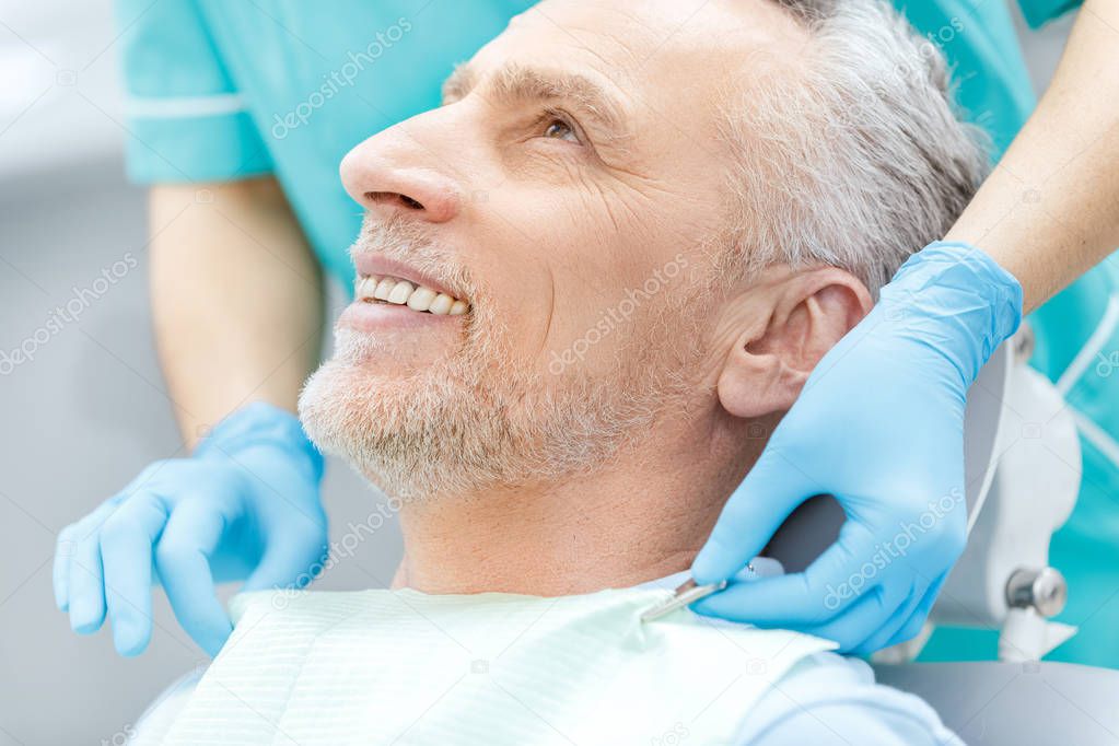 Mature patient at dentist 