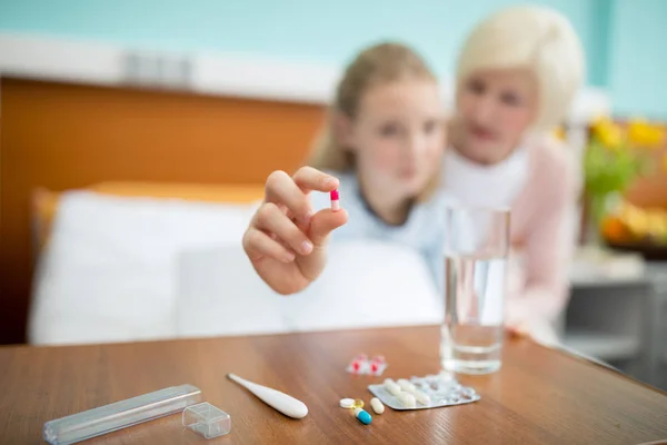 Grandmother and child in hospital — Stock Photo, Image