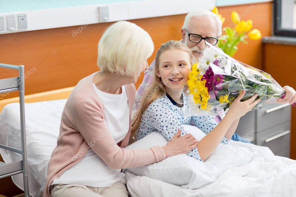 Grandparents with child in hospital 