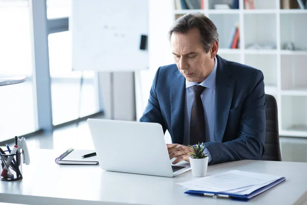 Empresário que trabalha no escritório — Fotografia de Stock