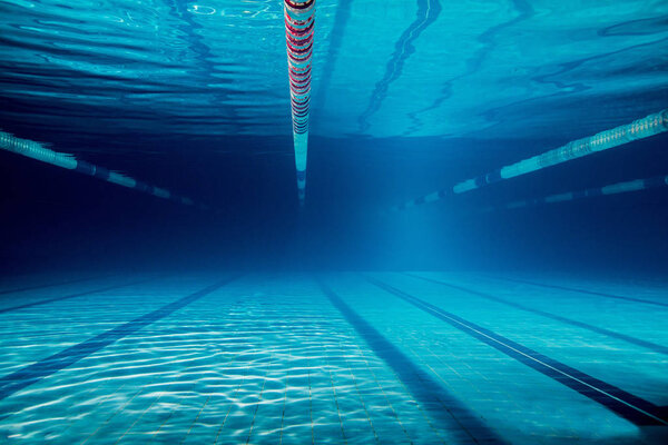 underwater picture of empty swimming pool