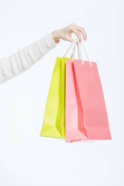 Donna con shopping bags — Foto stock