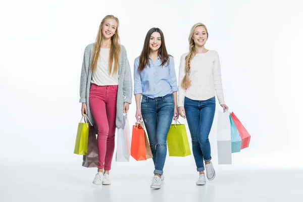 Women with shopping bags — Stock Photo