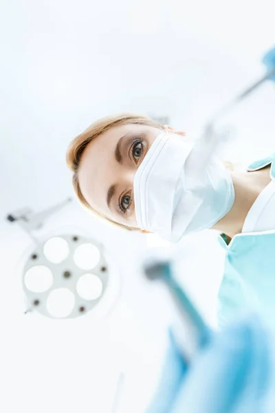 Professional dentist in clinic — Stock Photo