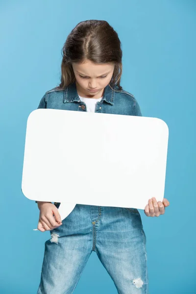 Little girl with speech bubble — Stock Photo