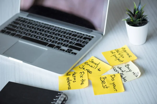 Laptop computer on workplace — Stock Photo