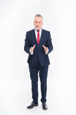 Olgun işadamı el hareketi  