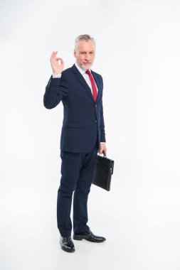 İşadamı holding evrak çantası gülümseyen