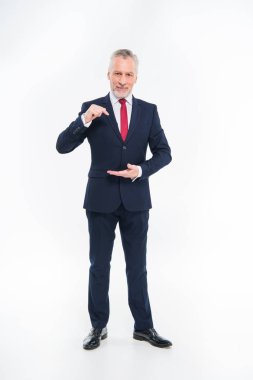 Olgun işadamı el hareketi  