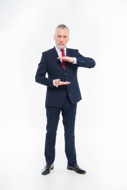 Olgun işadamı el hareketi  