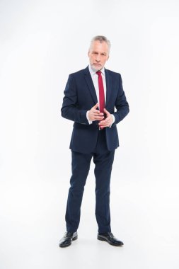 Olgun işadamı el hareketi  