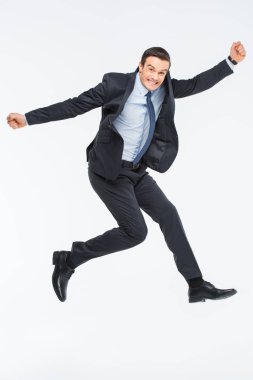 Young excited businessman clipart