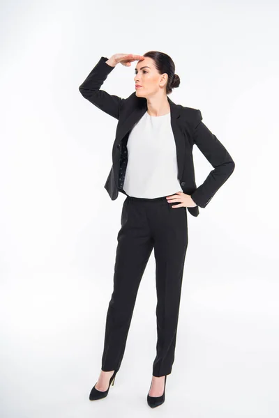 Businesswoman with hand on forehead — Stock Photo, Image