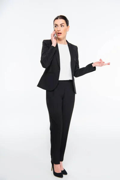 Businesswoman talking on smartphone — Stock Photo, Image