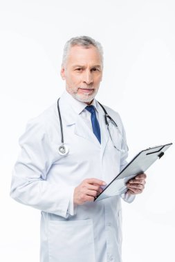 Doctor holding clipboard clipart