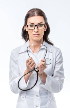 Female doctor with stethoscope  clipart