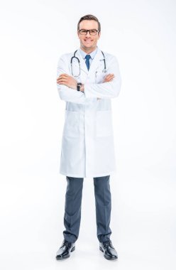 Steteskoplu erkek doktor.