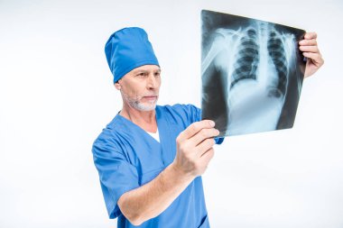 Doctor with x-ray image clipart