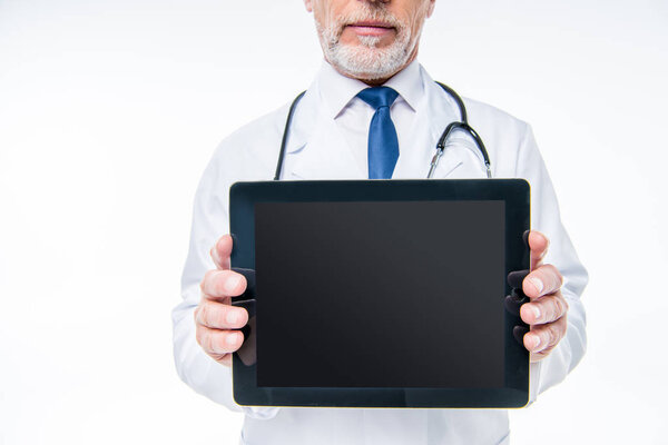Doctor holding digital tablet