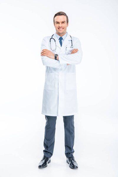 Steteskoplu erkek doktor. — Stok fotoğraf