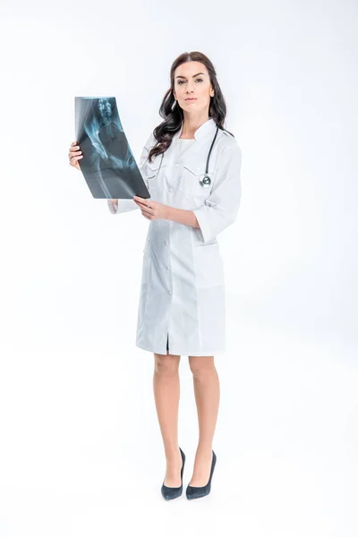 Doktor Röntgen görüntü holding — Stok fotoğraf