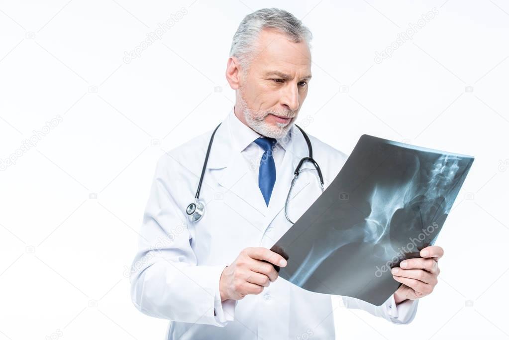 Doctor looking at x-ray 