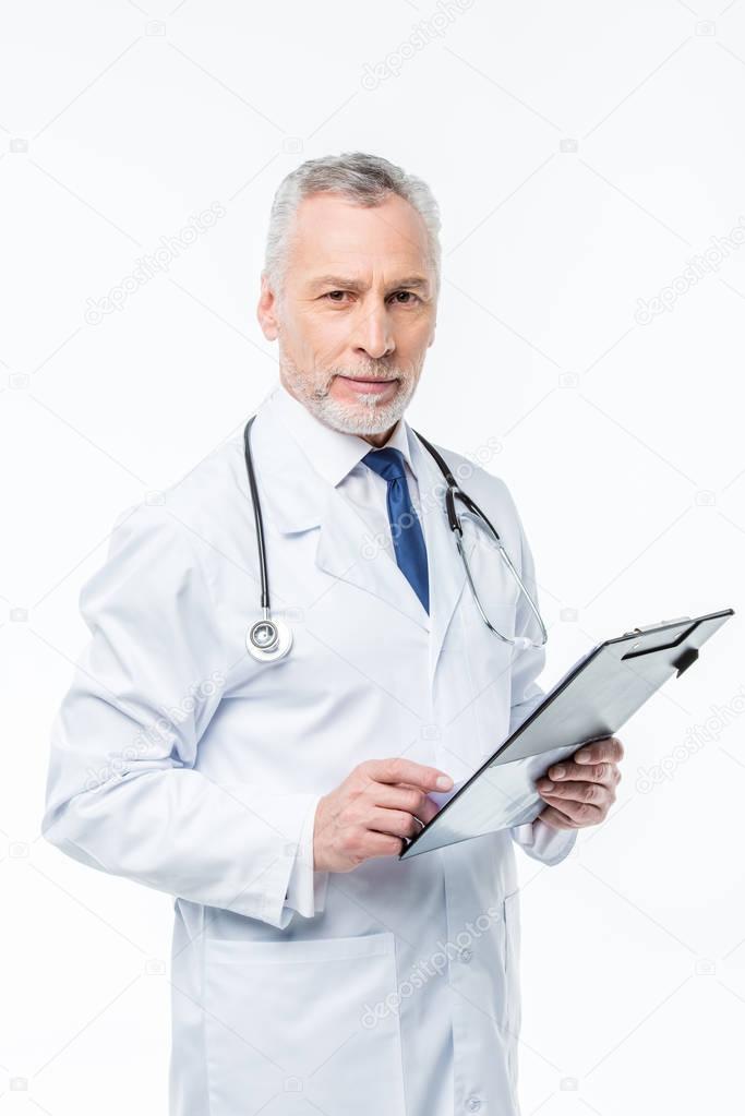 Doctor holding clipboard