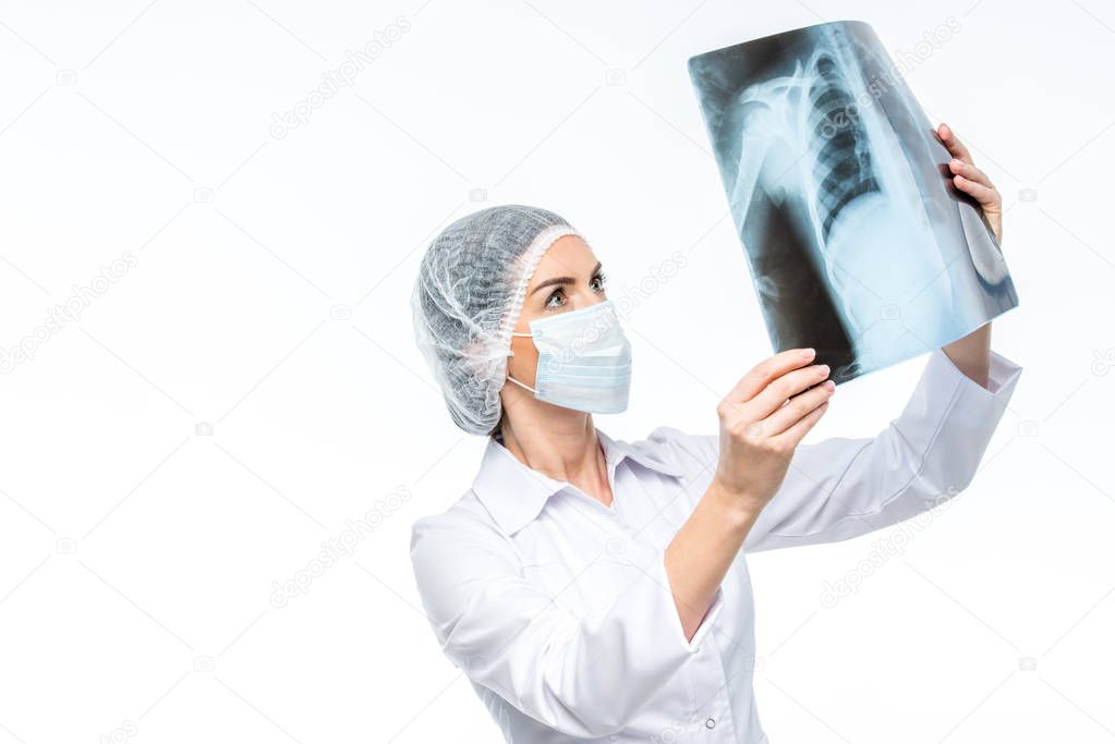 Doctor holding x-ray image