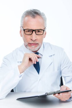 Portrait of male doctor clipart