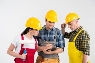 Professional construction workers  clipart