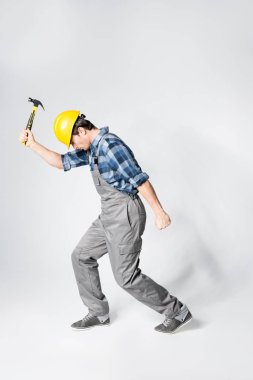 Professional workman in hard hat clipart