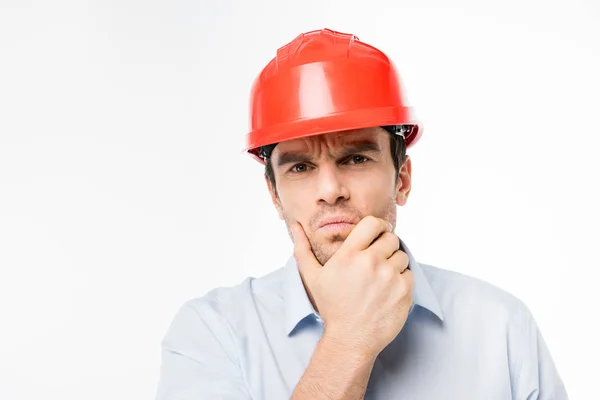 安全帽的男性建筑师 — 图库照片
