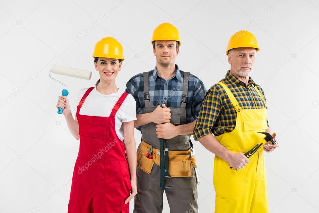 Professional construction workers
