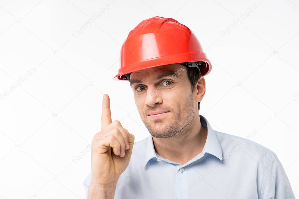 Male architect in hard hat