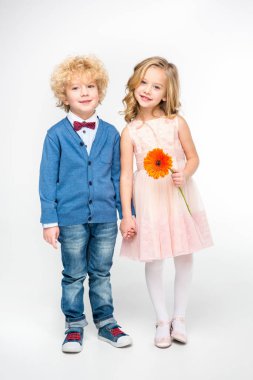 Adorable kids with flower clipart