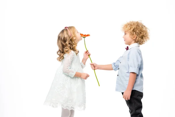 Hermosos niños con flor — Foto de Stock