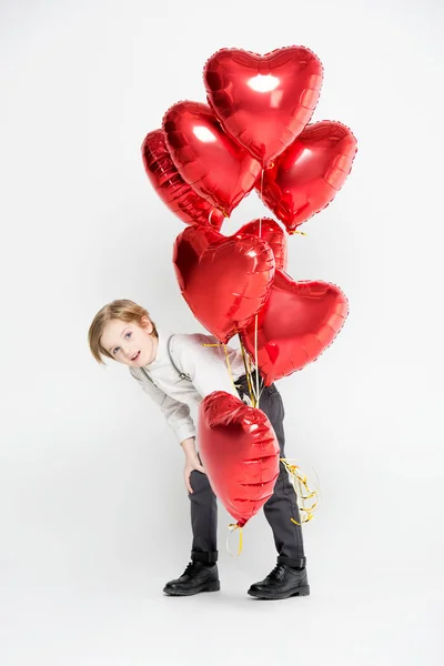 Menino com balões de ar — Fotografia de Stock