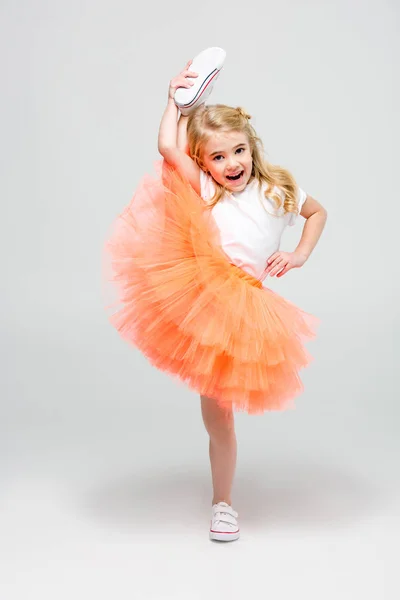 Girl making stretching trick — Stock Photo, Image