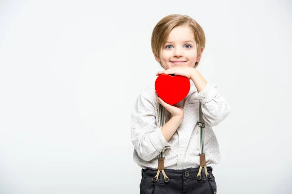 Αγόρι με το σύμβολο της καρδιάς — Φωτογραφία Αρχείου