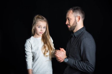 Little girl with father clipart