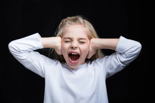 Little girl screaming — Stock Photo, Image